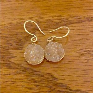 Light pink druzy earrings